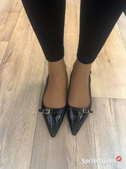 40 Czarne baleriny wieczorowe z odkrytą Pięta Kraków