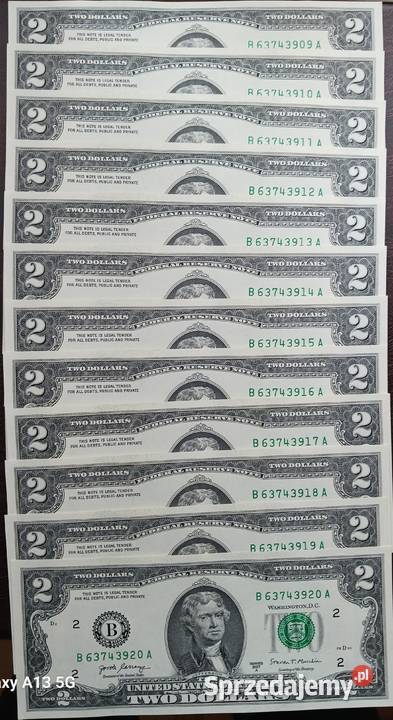 12 x 2 Dolary USA T Jefferson 2017 r seria A men Konin sprzedam