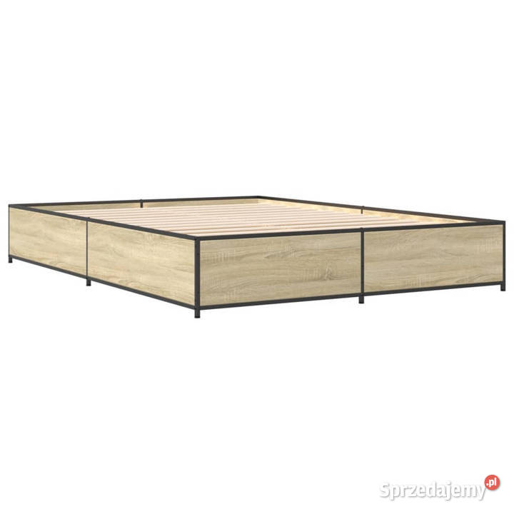 Rama łóżka dąb sonoma materiał drewnopochodny 123cm