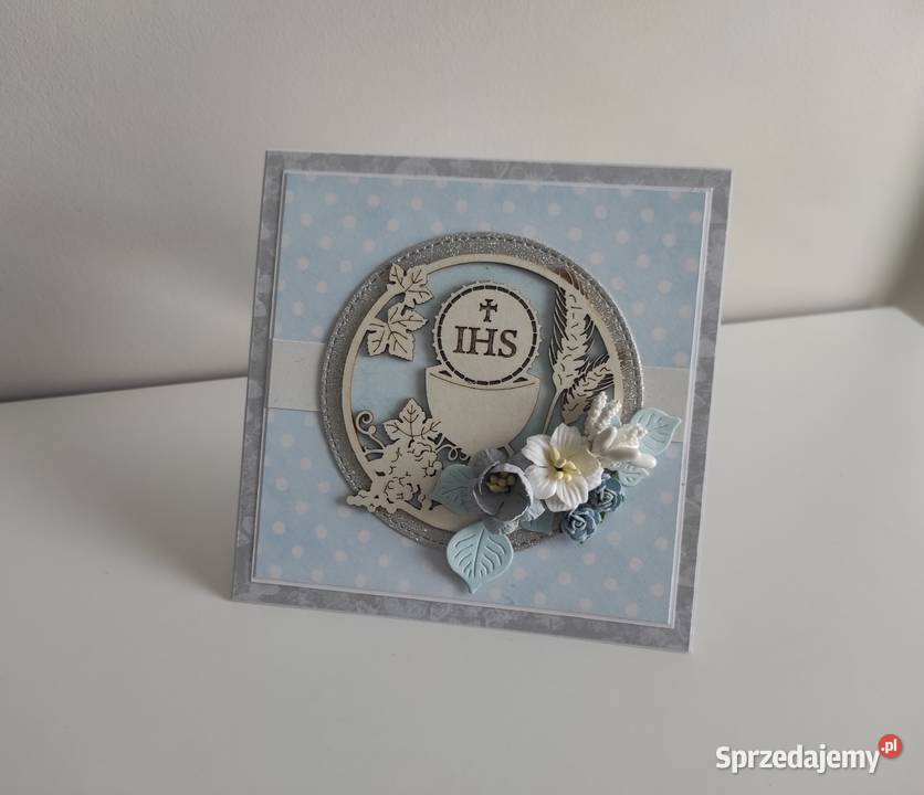 Kartka ręcznie robiona na Komunię Świętą z Łódź