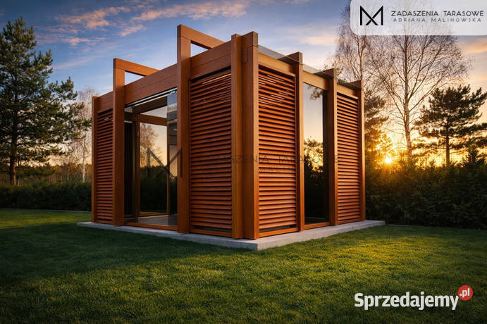 Altana do jacuzzi szkło i drewno producent Altany i wiaty Gniezno