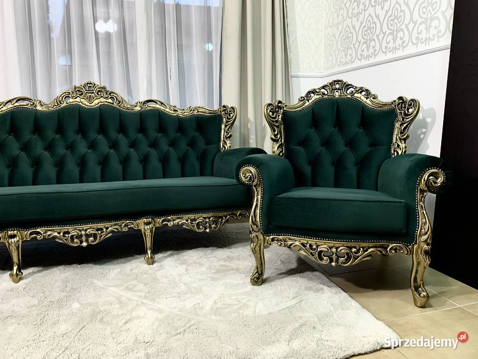 Komplet sofa fotele barok wypoczynkowy stylowy dolnośląskie Jagodnik