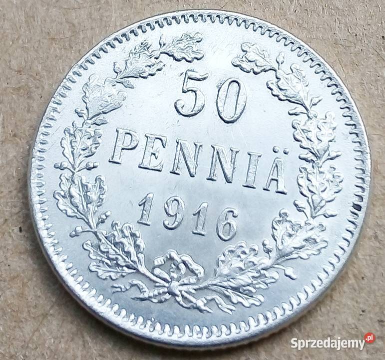 FINLANDIA50 PENNIA1916 rSREBRO 750 ŁADNA Legionowo