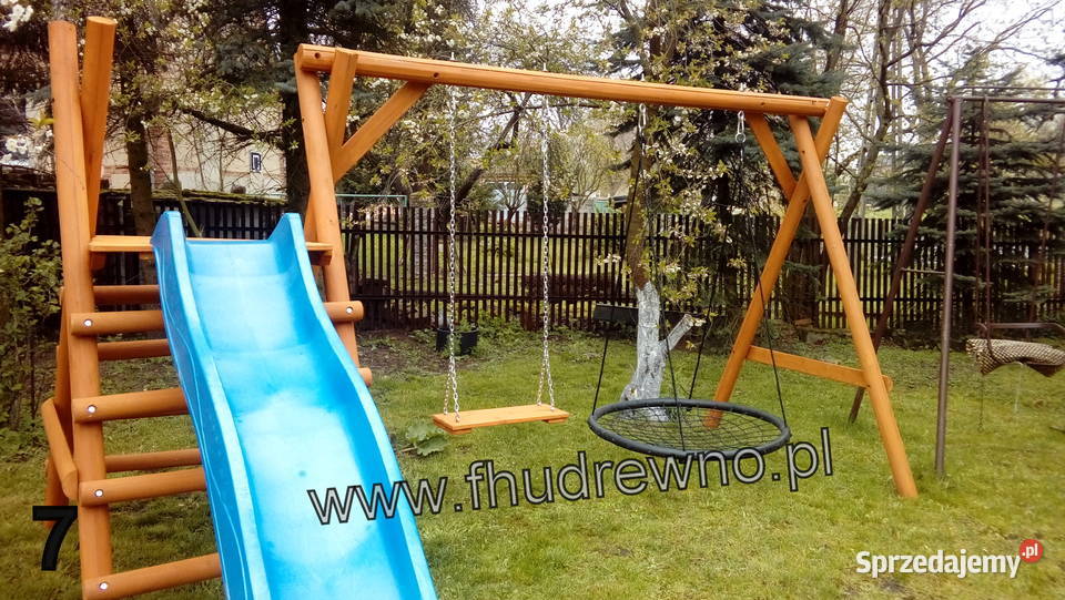 Huśtawka Ogrodowa Drewniana Dziecięca Plac zabaw drewno Dom i Ogród Jarocin