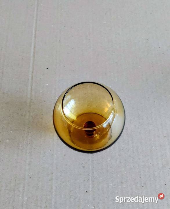 Kieliszki do koniaku miodowe PRL 5 sztuk Porcelana i szkło lubelskie Chełm