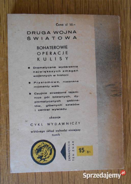Żółty Tygrys Atakuje Was Piorun 1581 historyczne Proza i poezja Parczew