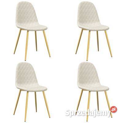 vidaXL Krzesła stołowe 4 kremowe obite mazowieckie Warszawa