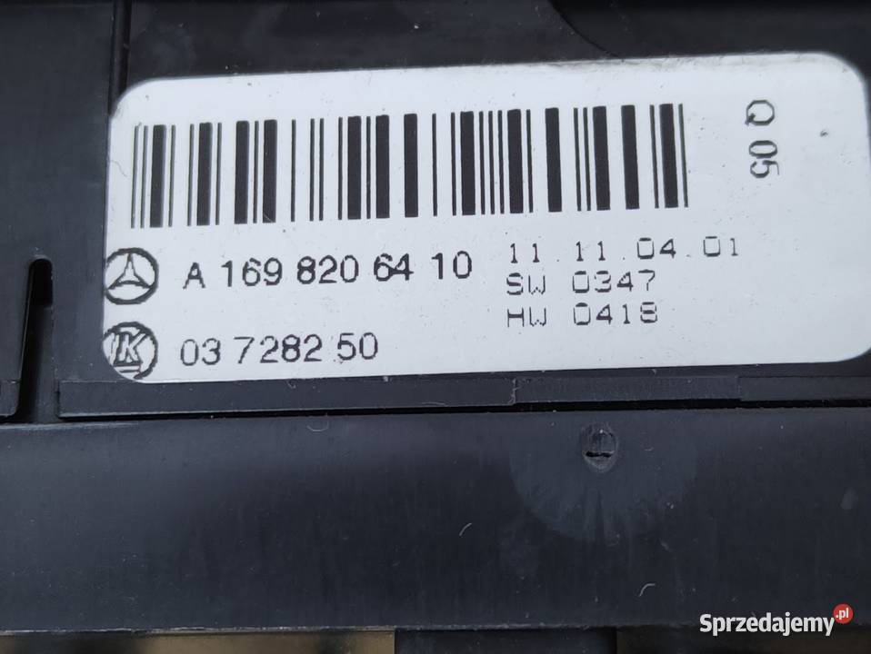 Panel Przełącznik Szyb Lusterek Mercedes AKlasa osobowe Panele sterowania, przełączniki wielkopolskie Pleszew