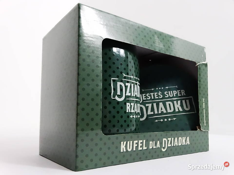 Zestaw prezentowy dziadka kufel podstawka 500 ml lubelskie Biłgoraj