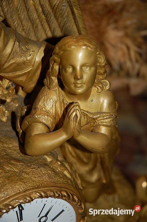 B duży zegar kominkowy anił z dzieckiem