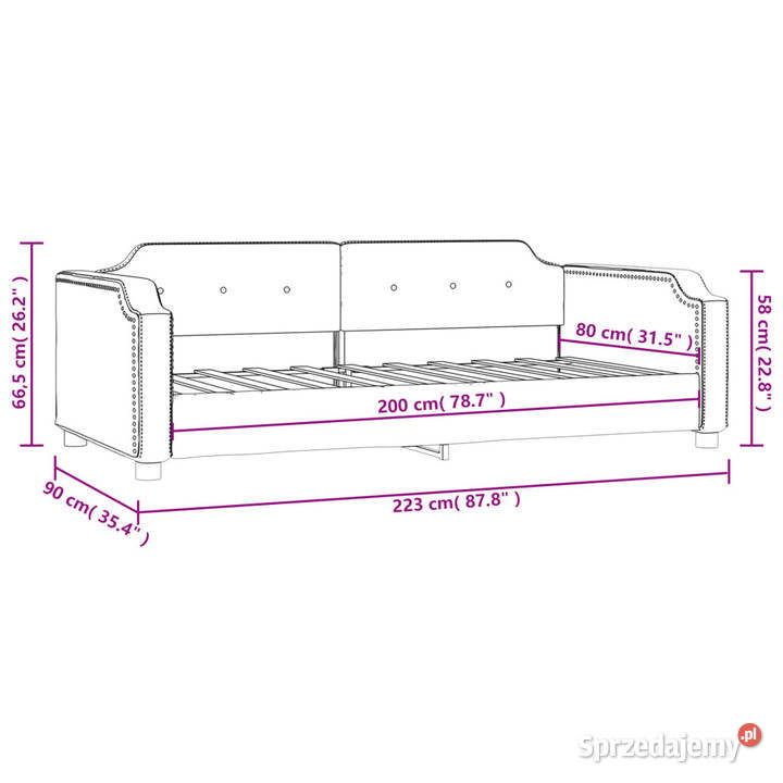 Sofa z funkcją spania kolor taupe obite tkaniną Warszawa