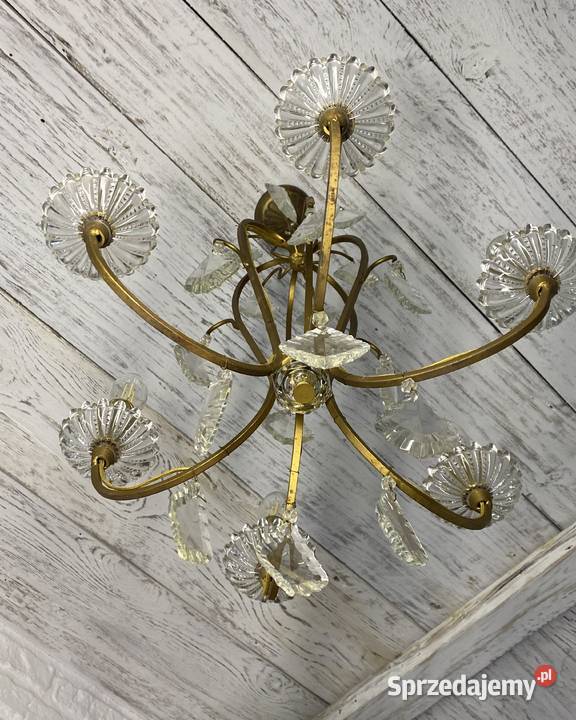 Francuski kryształowy Żyrandol vintage 18
