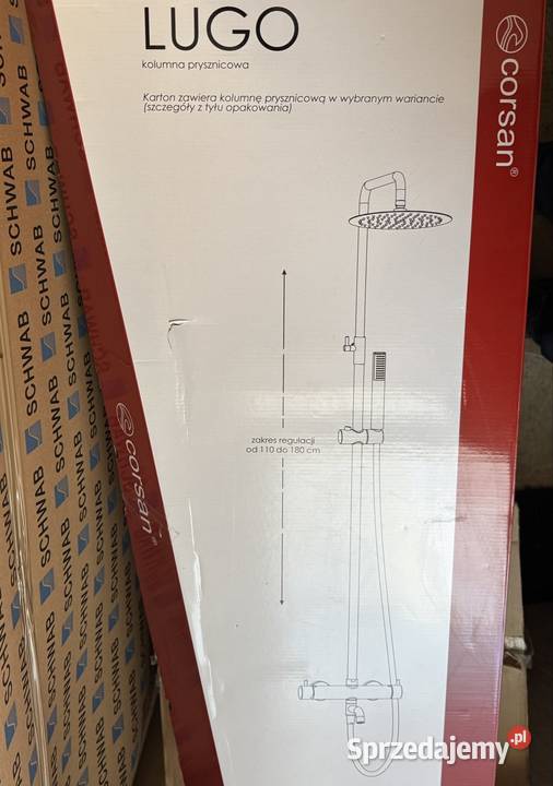 Corsan Kolumna prysznicowa LUGO złota z baterią mazowieckie Legionowo