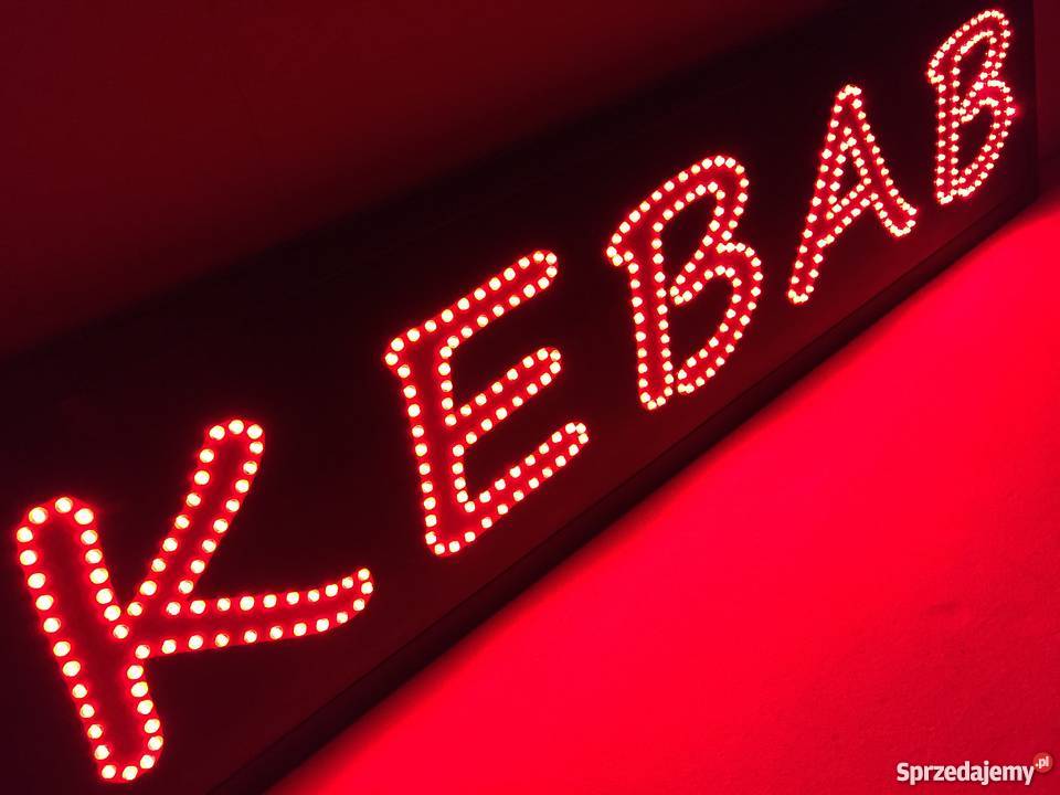 KEBAB RDKLAMA szyld LED 70x25 zewnętrzna NOWA Pomiechówek