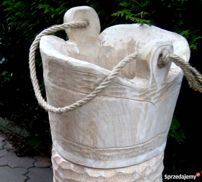 Wiadra drewniane do studni dekoracja ogrodu śląskie