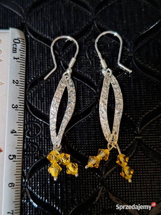 Śliczne kolczyki swarovski srebro Gdańsk