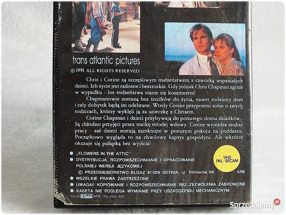 Kaseta VHS Film Kwiaty na poddaszu Film na Video Żary