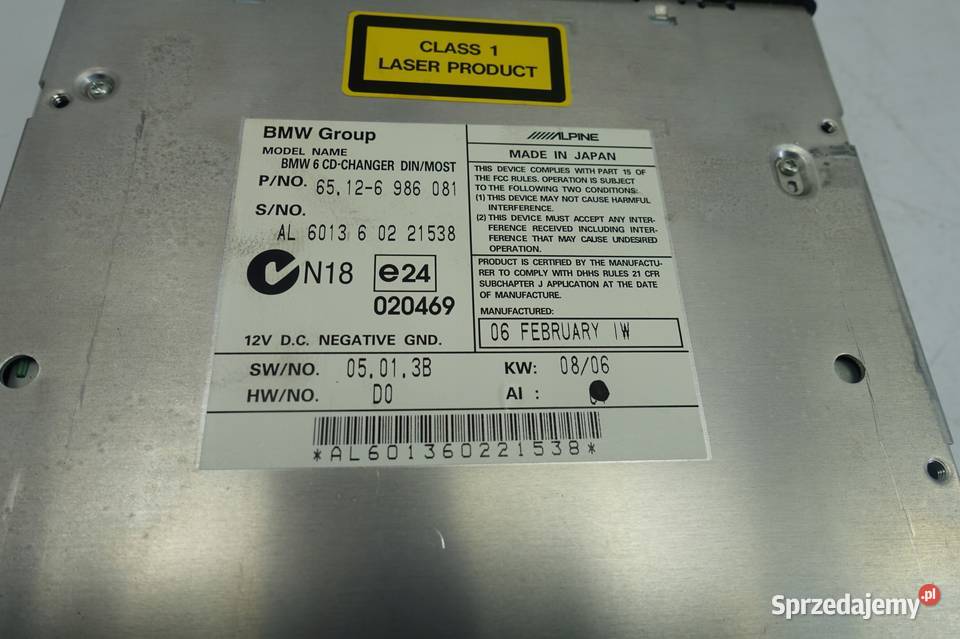 BMW E60 M5 50 V10 ZMIENIARKA PŁYT CD czytnik Janów