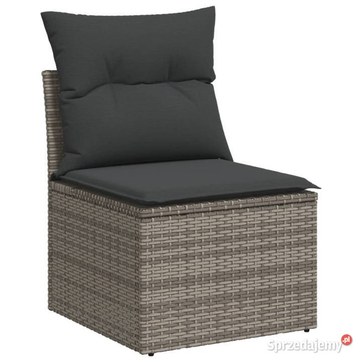 3częściowa sofa do ogrodu z poduszkami szara Warszawa