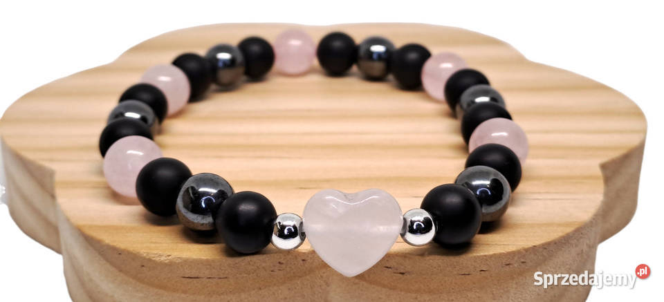 Bransoletka z kwarcu różowego KWARC RÓŻOWY serce mazowieckie Warszawa
