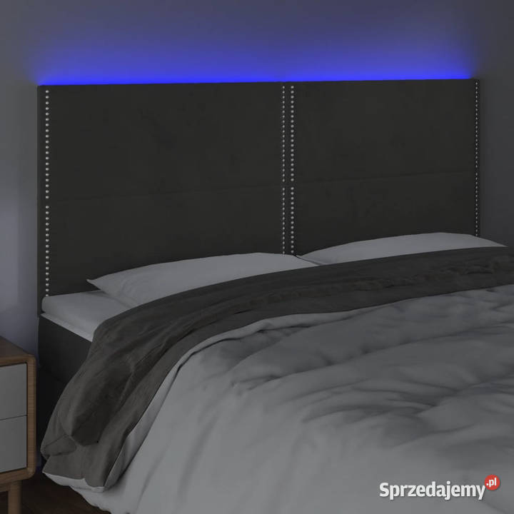 Zagłówek do łóżka z LED ciemnoszary 160x5x118128 mazowieckie Warszawa