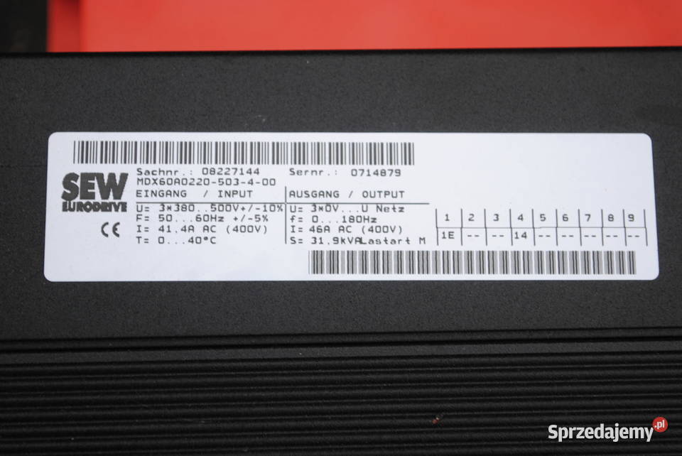 Falownik SEW 22kw MC07B0220503400 Kargowa sprzedam