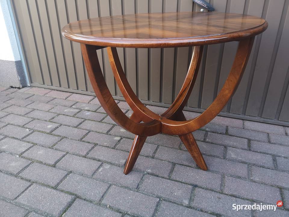 Stolik Typ 682 A ARTDECO PRL Unikat Orzech Antyk Swarzędz