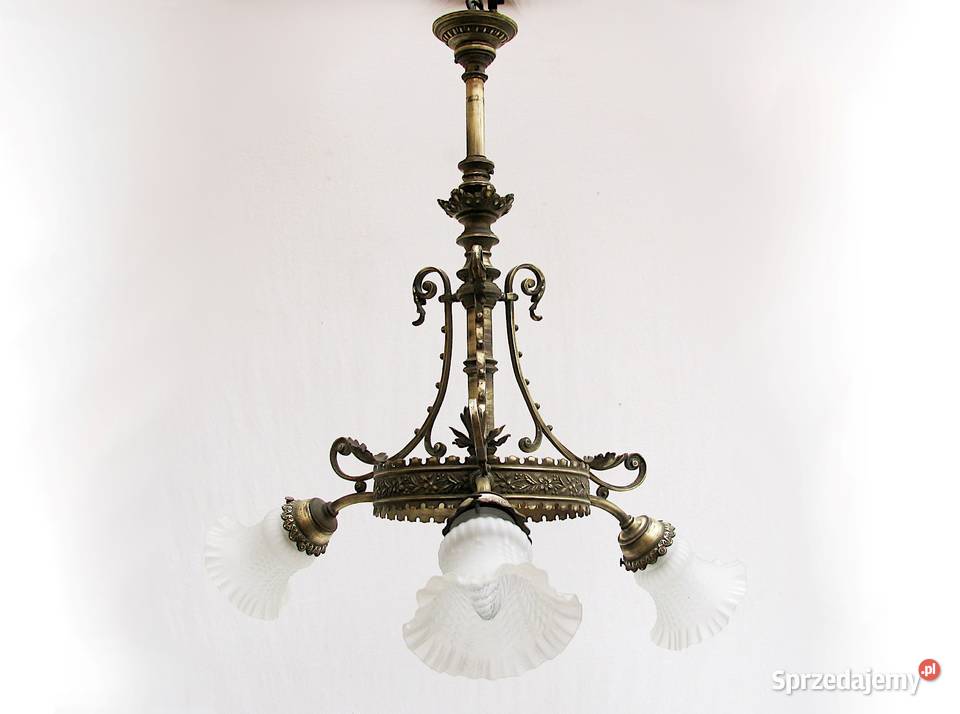 Żyrandol Lampa Francuska Mosiądz Paris Szczecinek