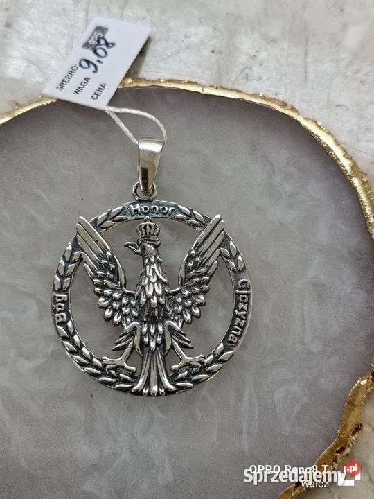 Srebrna Nowa zawieszka oksydowana wys47mmpr925 Wałcz