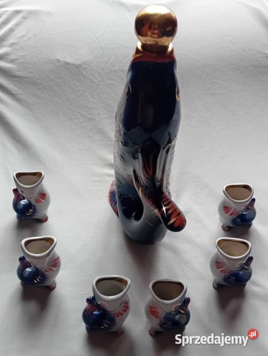 Zestaw karafka kieliszki Ryby Połonne CCCP