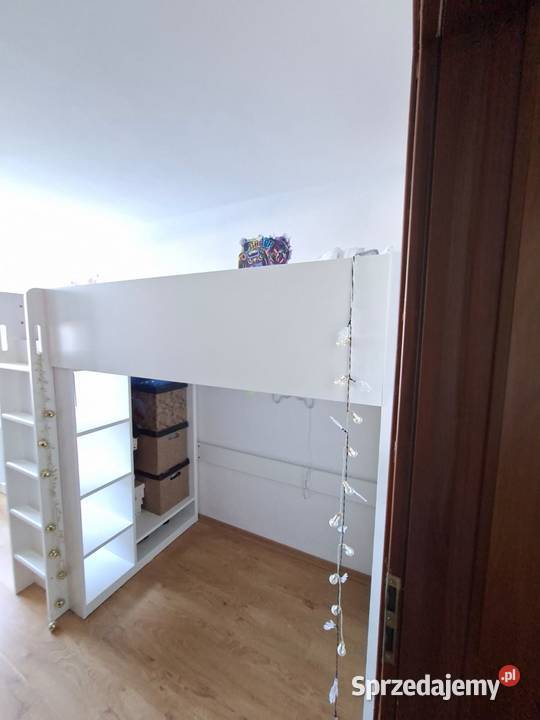 Łóżko piętrowe 90x200 z dużym biurkiem i regałem Pozostałe Warszawa