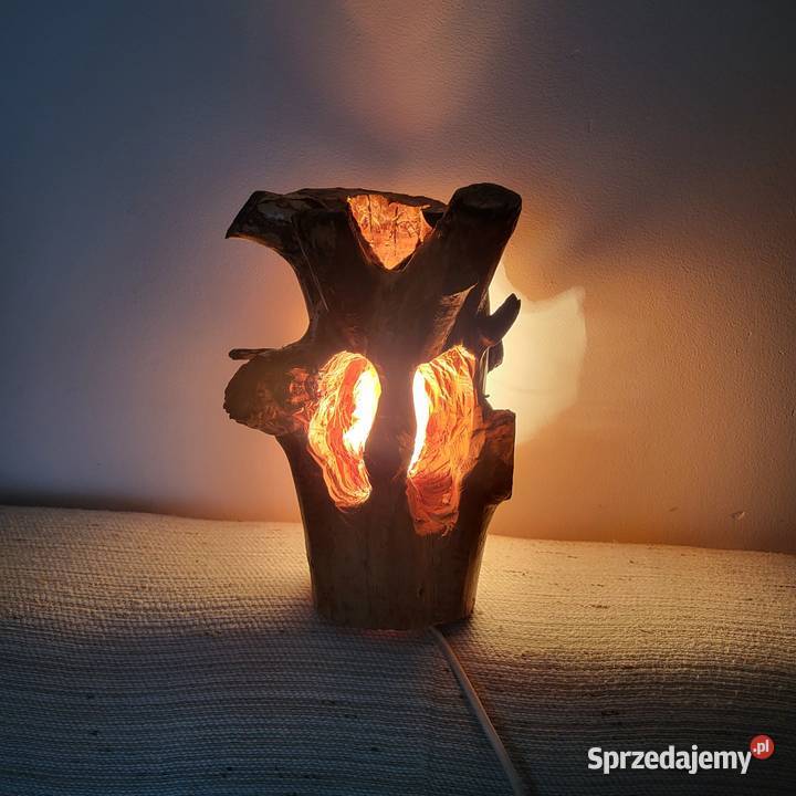 Lampa stojąca drewno handmade Zakliczyn