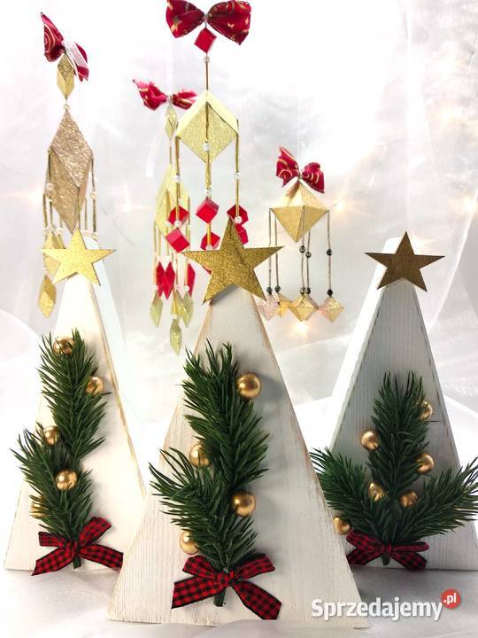 Bożonarodzeniowe dekoracje Zestaw trzech biały Boże Narodzenie Wrocław