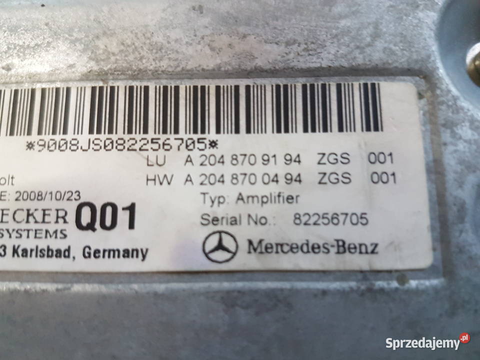 MERCEDES GLK WZMACNIACZ HERMAN BECKER 9008 Ilość kanałów 4 Wzmacniacze
