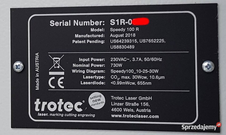 Ploter laserowy Speedy 100R 30W CO2 Przystawka Białystok