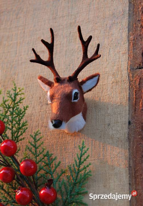Jeleń głowa jelenia poroże trofeum magnes 3D
