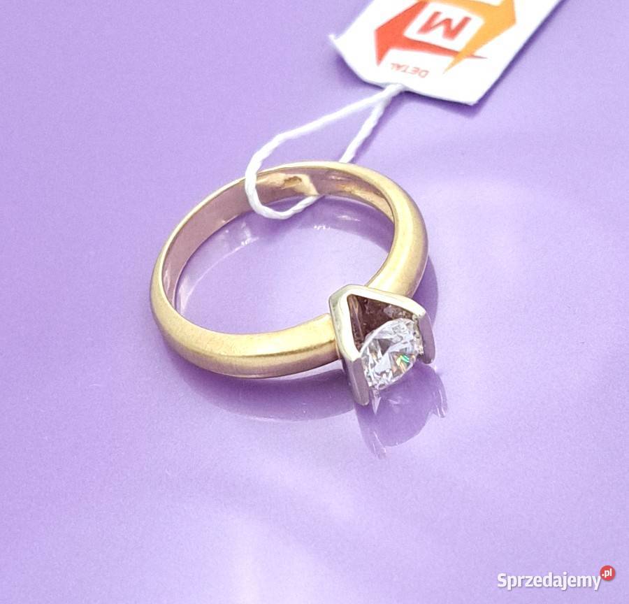 Pierścionek r15 Złoty pr585 classic z jednym wielkopolskie