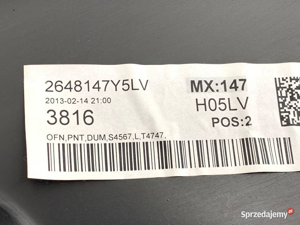 BOCZEK DRZWI LEWY PRZÓD VOLVO V40 Hatchback osobowe