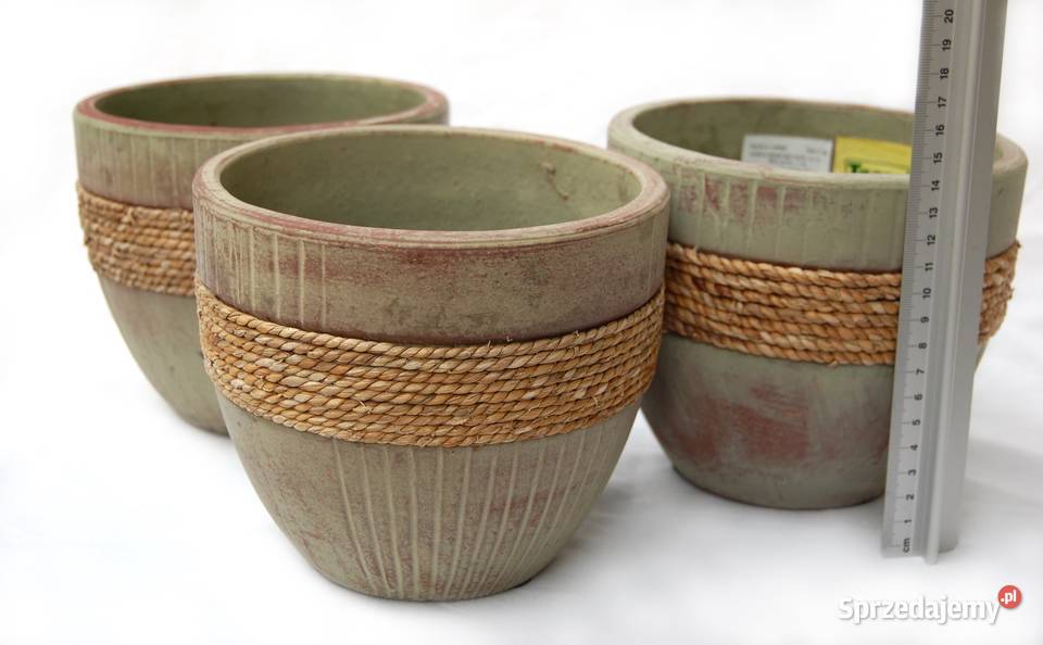 Doniczka ceramiczna osłonka zielona ceramika Lublin
