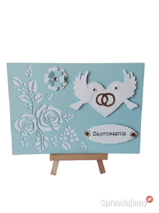 Zaproszenia Ślub Gołębie Z Obrączką Serce B6 wielkopolskie Poznań