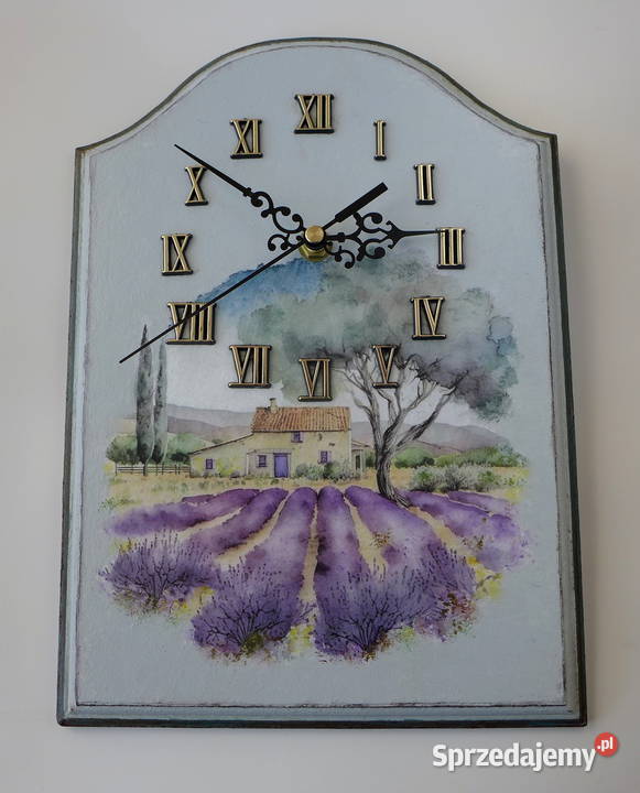 Zegar Ścienny Pezaż Prowansja pola Lawendy Słupsk sprzedam