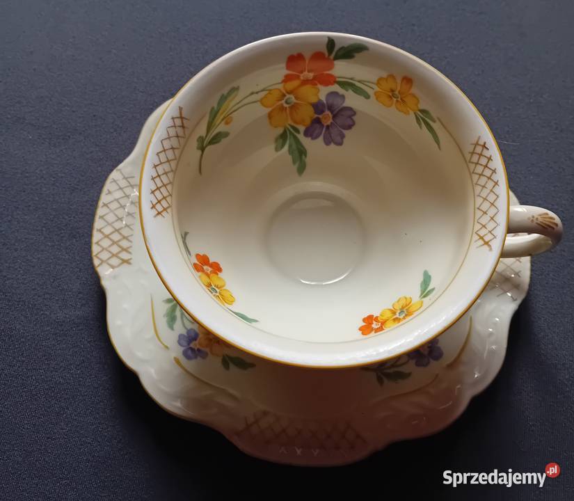 Filiżanka duo Schirnding Bavaria Sygnatura z lat Porcelana i szkło Koźminek