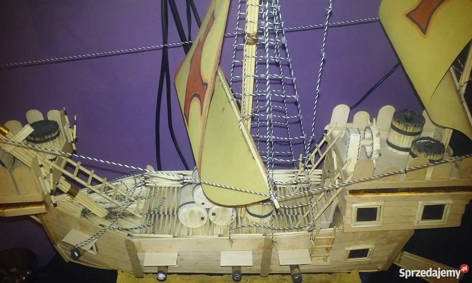 Statek ręcznie robiony z patyczków śląskie Sosnowiec