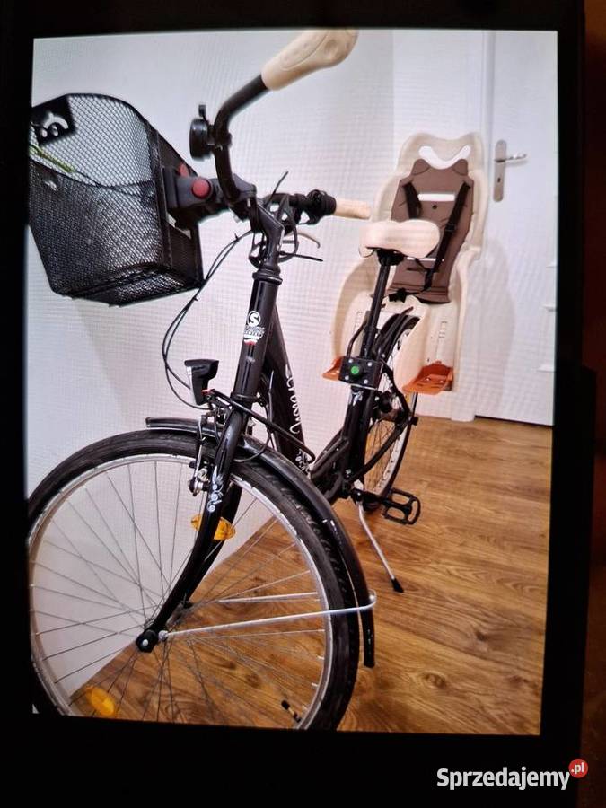 Rower damski z siedzonkoem dziecka Kurów