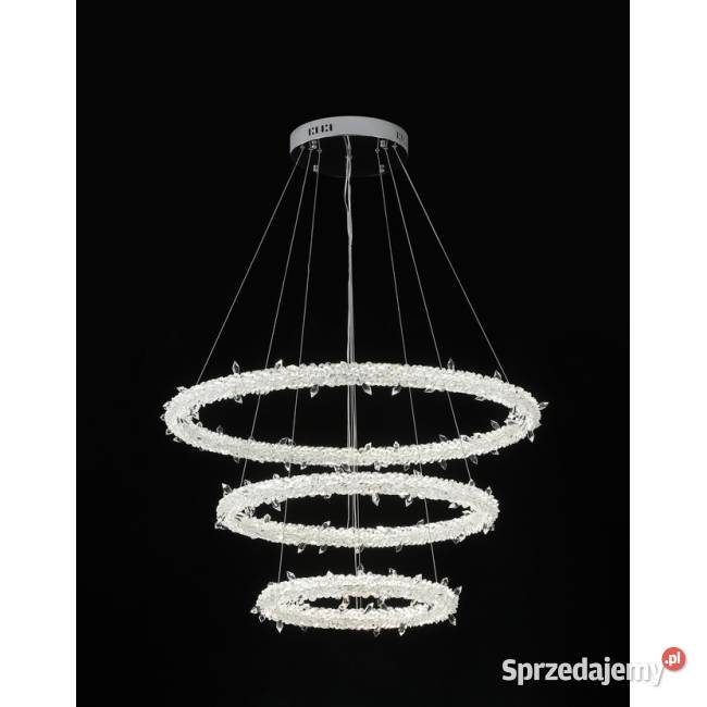 Żyrandol ICE XL Kryształowy LED Srebrny Lampa Warszawa
