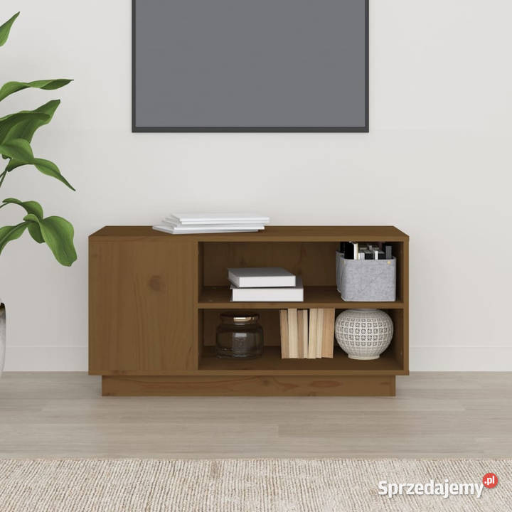 Szafka pod TV miodowy brąz 80x35x405 lite drewno RTV Warszawa