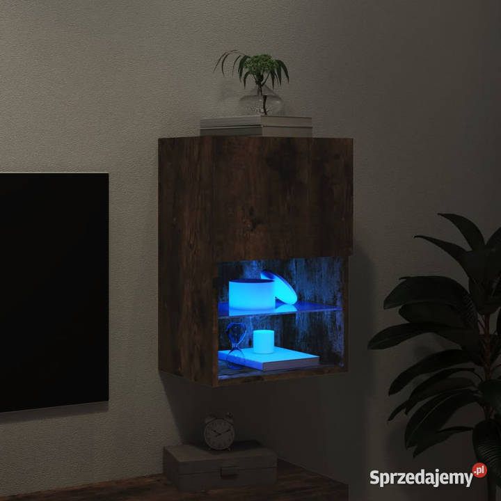 Szafka TV z LED przydymiony dąb 405x30x60 RTV Warszawa