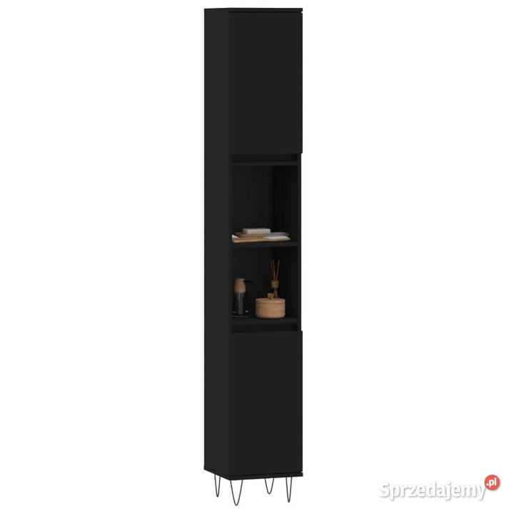 Szafka łazienkowa czarna 30x30x190 materiał mazowieckie Warszawa sprzedam