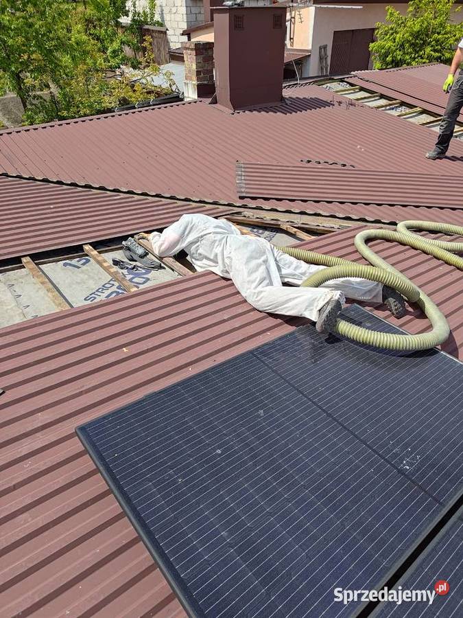 Naprawa ocieplenia dachu Wdmuchiwanie celulozy Dębica usługi budowlane