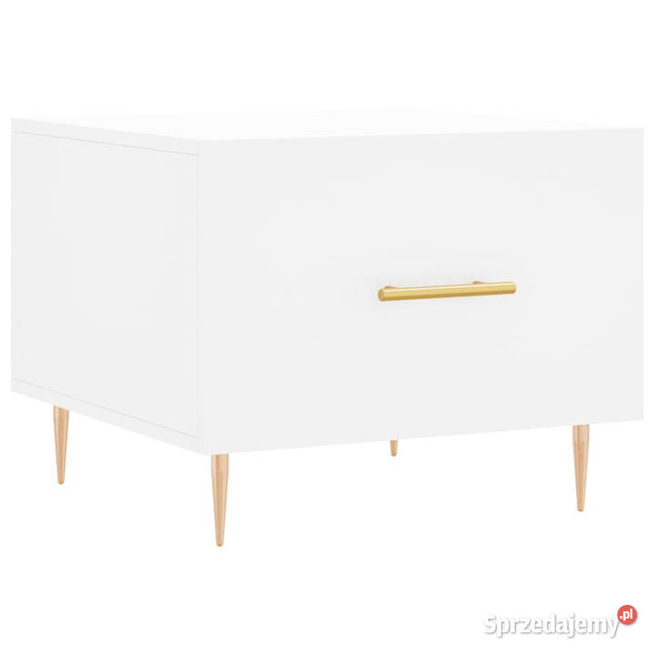 Stolik kawowy biały 50x50x40 materiał